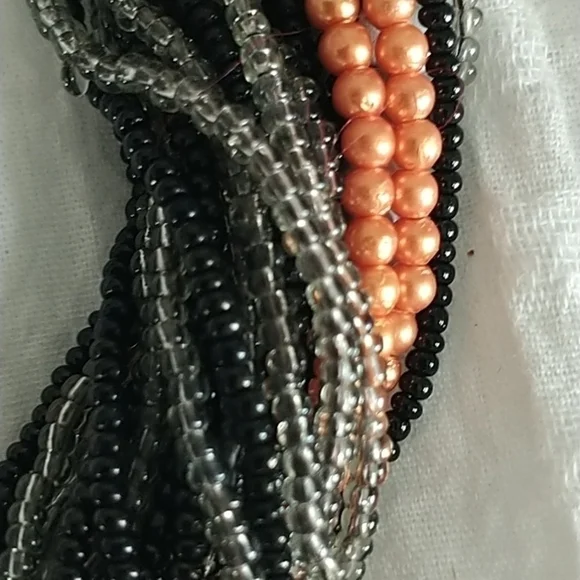 Multi Beaded twisted strand Chocker Necklace - Picture 9 of 10